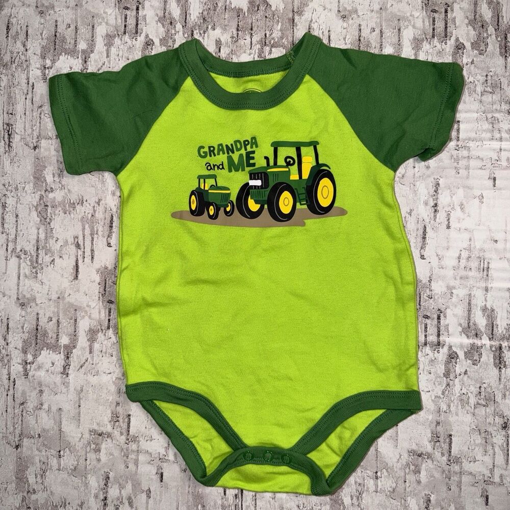 John Deere Green Grandpa And Me Bodysuit Size 9-12 Months